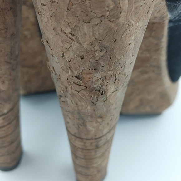 HERVE Leger suede & cork heels size 7 - Picture 8 of 14